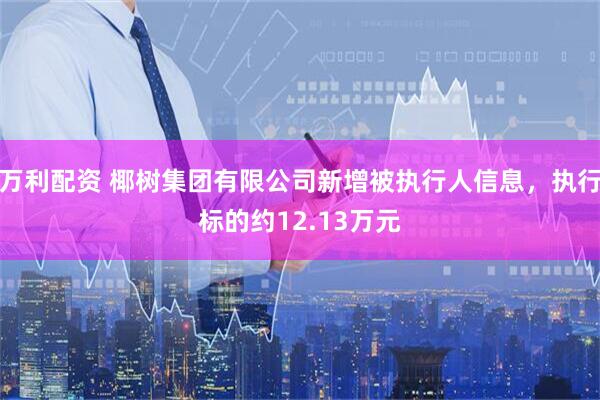 万利配资 椰树集团有限公司新增被执行人信息，执行标的约12.13万元